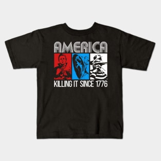 America Killing It Since 1776 Horror 4th Of July USA Kids T-Shirt